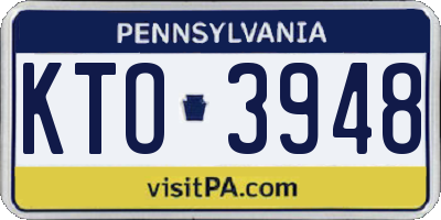 PA license plate KTO3948