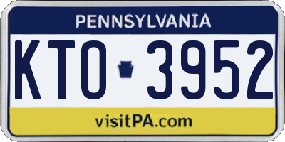 PA license plate KTO3952