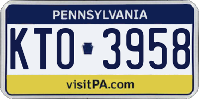 PA license plate KTO3958