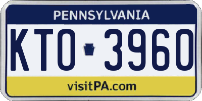 PA license plate KTO3960