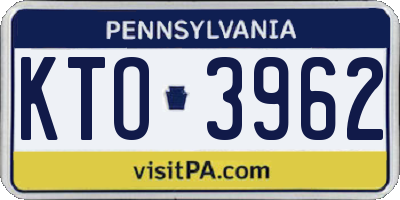 PA license plate KTO3962
