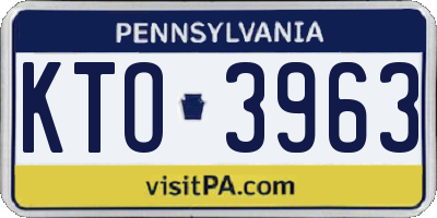 PA license plate KTO3963