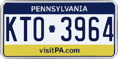 PA license plate KTO3964