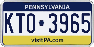 PA license plate KTO3965