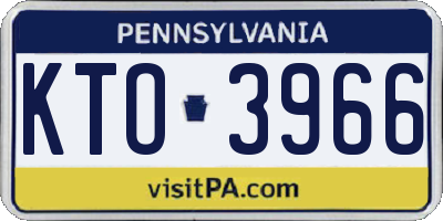 PA license plate KTO3966