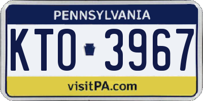 PA license plate KTO3967