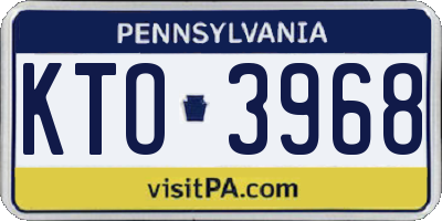 PA license plate KTO3968
