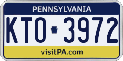 PA license plate KTO3972