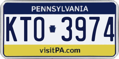 PA license plate KTO3974