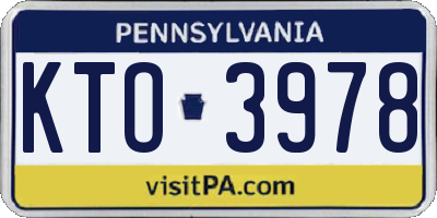 PA license plate KTO3978