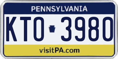 PA license plate KTO3980