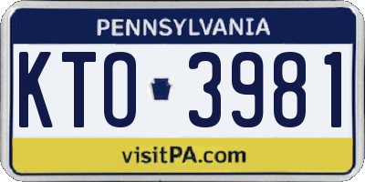 PA license plate KTO3981
