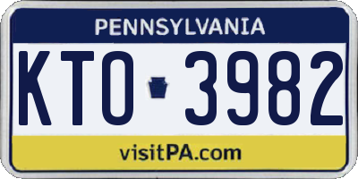 PA license plate KTO3982