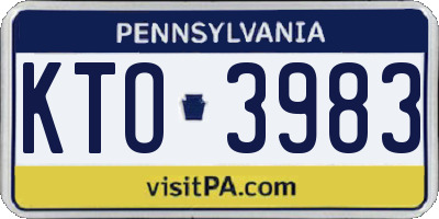 PA license plate KTO3983