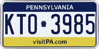 PA license plate KTO3985