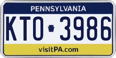 PA license plate KTO3986