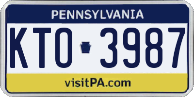 PA license plate KTO3987
