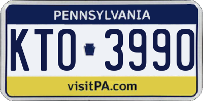 PA license plate KTO3990