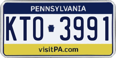 PA license plate KTO3991