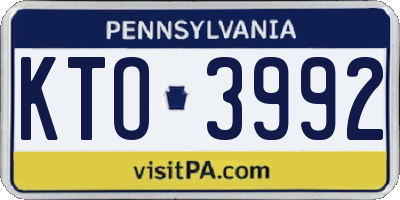 PA license plate KTO3992