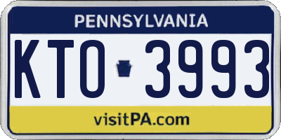 PA license plate KTO3993