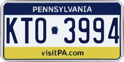 PA license plate KTO3994