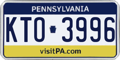 PA license plate KTO3996