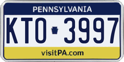 PA license plate KTO3997