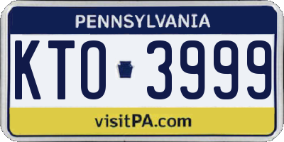 PA license plate KTO3999