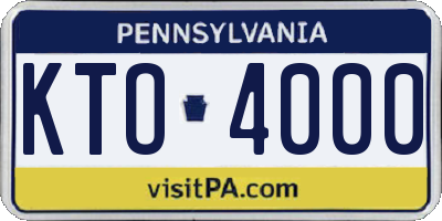 PA license plate KTO4000