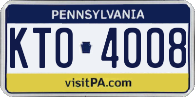 PA license plate KTO4008