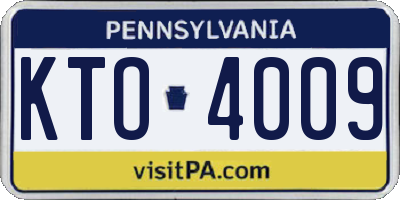 PA license plate KTO4009