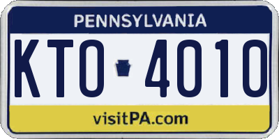 PA license plate KTO4010