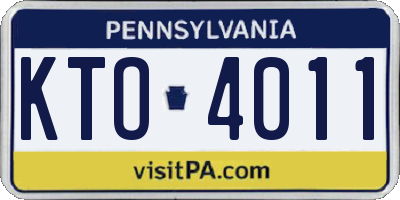 PA license plate KTO4011