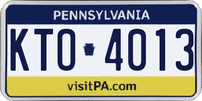 PA license plate KTO4013