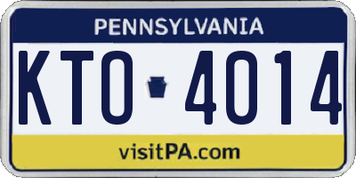 PA license plate KTO4014