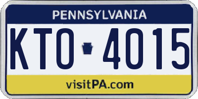PA license plate KTO4015