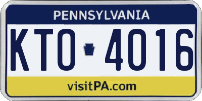 PA license plate KTO4016