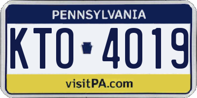 PA license plate KTO4019