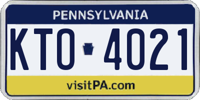 PA license plate KTO4021