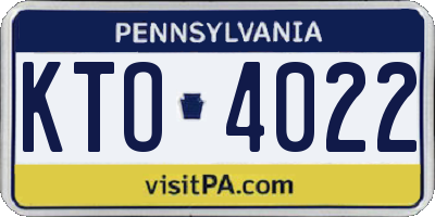PA license plate KTO4022