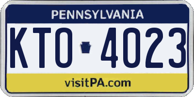 PA license plate KTO4023