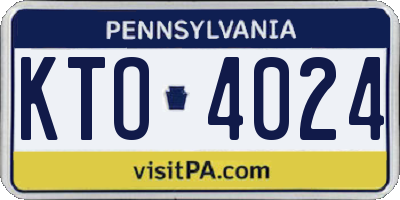 PA license plate KTO4024