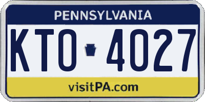 PA license plate KTO4027