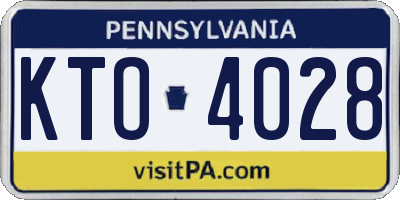 PA license plate KTO4028