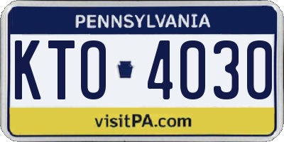 PA license plate KTO4030