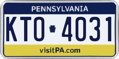PA license plate KTO4031