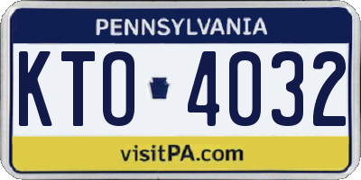 PA license plate KTO4032