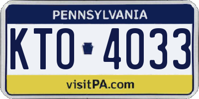 PA license plate KTO4033