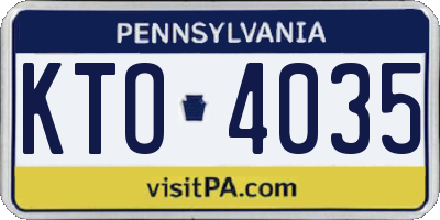 PA license plate KTO4035